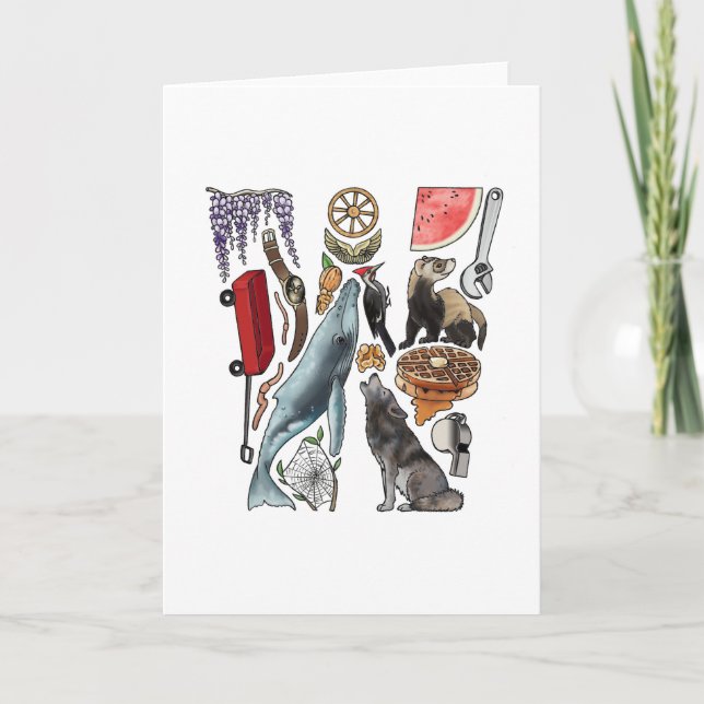 Monogram "W" note card (Front)