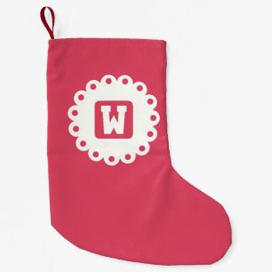 MONOGRAM "W" SMALL CHRISTMAS STOCKING