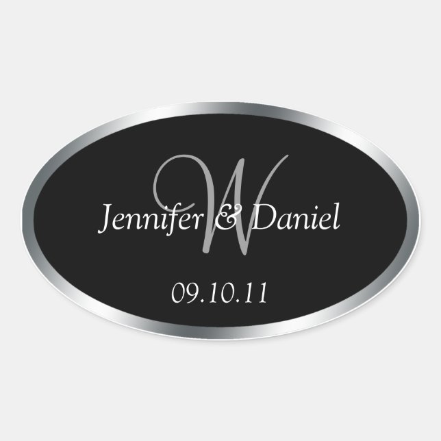 Monogram W Wine Labels To Customize (Front)