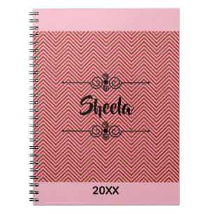 Monogram Warm Pastel Chevron Notebook