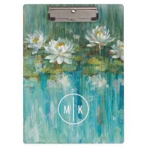 Monogram Water Lily Pond Clipboard