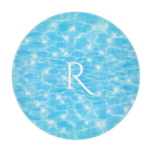 Monogram Water ripples water textures modern chic Cutting Board