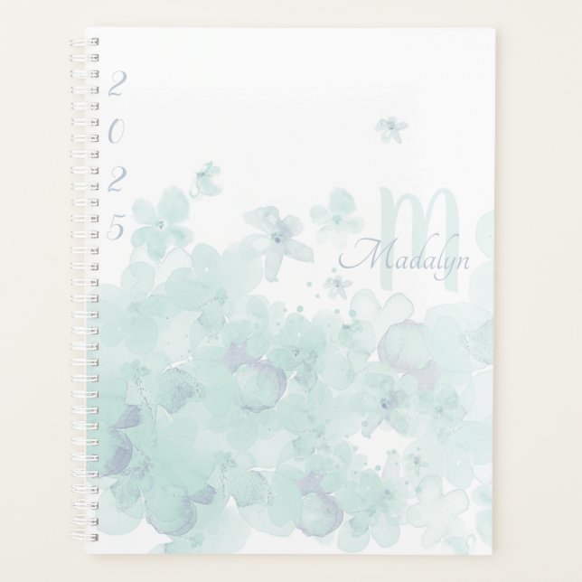 Monogram Watercolor Blue 2025 Floral (Devant)