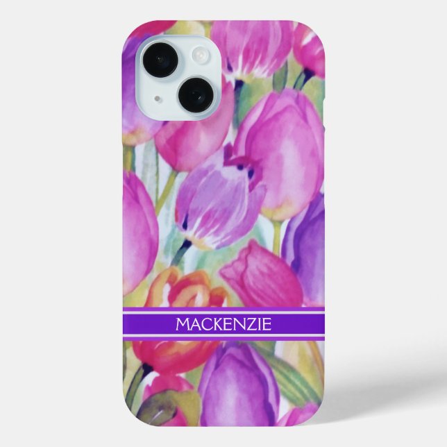 Monogram Watercolor Case-Mate iPhone Case (Back)