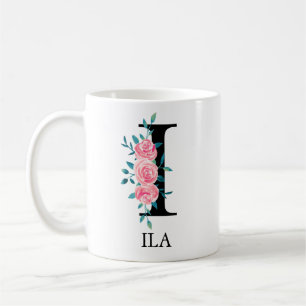 Monogram Watercolor Custom Single Letter  Coffee I Coffee Mug