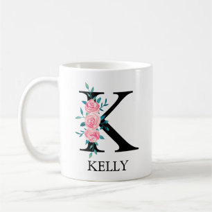 Monogram Watercolor Custom Single Letter  k Coffee Mug