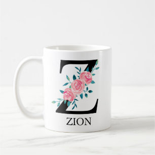 Monogram Watercolor Custom Single Letter Z Coffee Mug