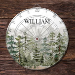 Monogram Watercolor Green Pine Forest on Mountain Dartboard<br><div class="desc">Add touch of nature to your sport style with our Monogram Watercolor Green Pine Forest on Mountain Dart Board! Personalize it and enjoy touch of rustic charm to your game !</div>