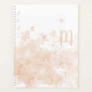 Monogram Watercolor Pastel 2025 Floral Planner