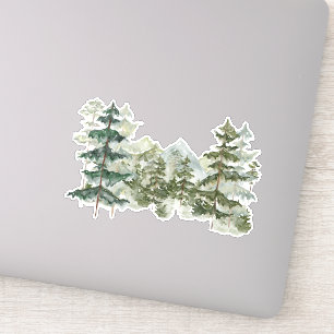 Monogram Watercolor Pine Forest Mountain Rustic