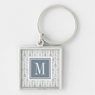Monogram   Watercolor Wanderlust Arrow Pattern Keychain