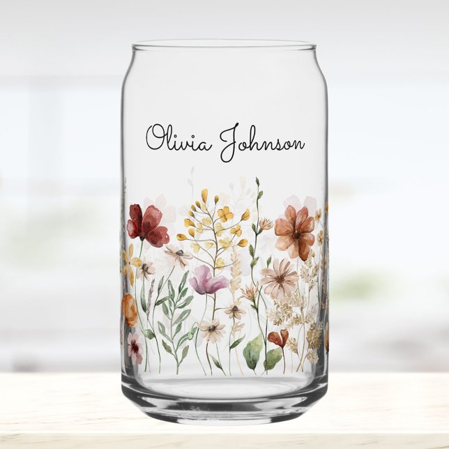 Monogram Watercolor Wildflower Pretty Floral  (In situ)