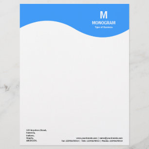 Monogram Wave - Baby Blue 3399FF Letterhead