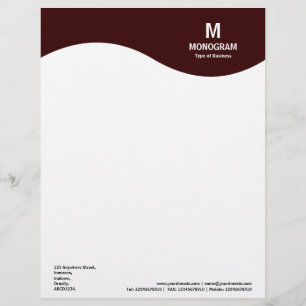 Monogram Wave - Dark Brown 330000 Letterhead