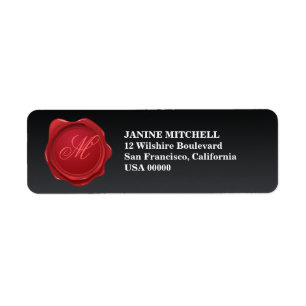 Monogram Wax Seal Address Label