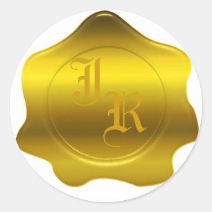 Monogram Wax Seal Wedding Stickers