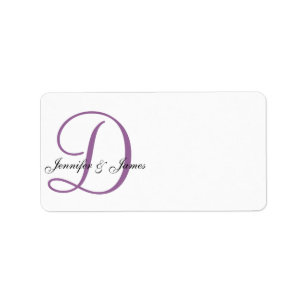 Monogram Wedding Address Labels Purple