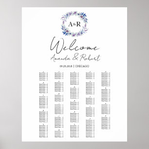Monogram Wedding Alphabetical Seating Chart Board