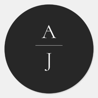 Monogram Wedding Black White Envelope Seal