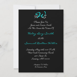 Monogram Wedding Black/ White Invitation