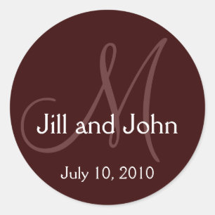 Monogram Wedding Bride Groom Date Chocolate Seal