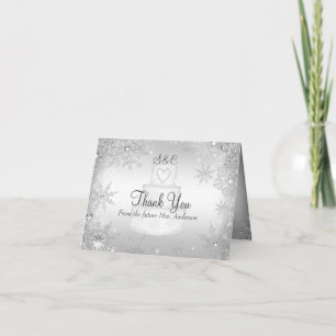 Monogram Wedding Cake Bridal Shower Thank You Card