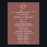 Monogram Wedding Ceremony Program Sign<br><div class="desc">A simple chic foliage faux foil monogram terracotta wedding ceremony program sign foam board. It is easy to personalize with your details. This modern boho wedding ceremony program sign foam board is editable, with wreaths photo wedding invitations, customizable, calligraphy, and handwritten font. CUSTOMIZATION: If you need design customization, please contact...</div>