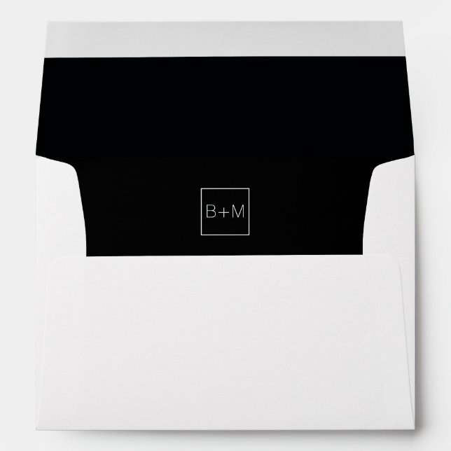 monogram wedding (couple initials) inside black envelopes (Back (Bottom))