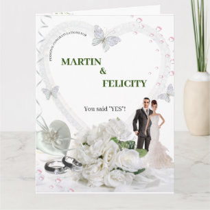 Monogram wedding drawing Greeting Card