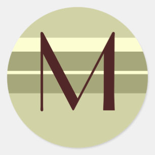 Monogram Wedding Envelope Seal Brown ivory Green