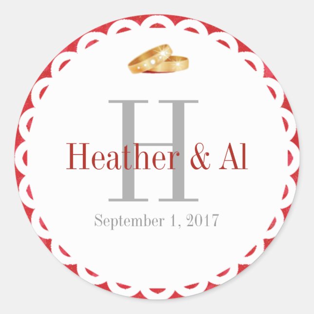 Monogram Wedding Envelope Seal Stickers (Front)