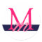 Monogram Wedding Envelope Seal White Navy Pink