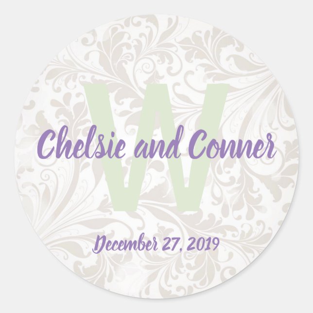 Monogram Wedding Envelope Seals and Stickers (Front)