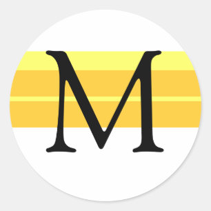 Monogram Wedding Envelope Sticker Yellow