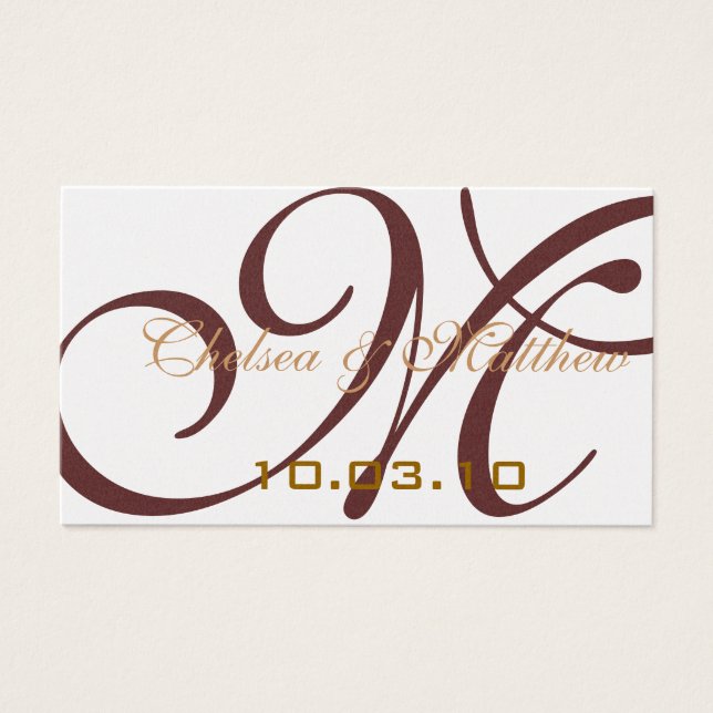 Monogram Wedding Favour Hang Tags (Front)