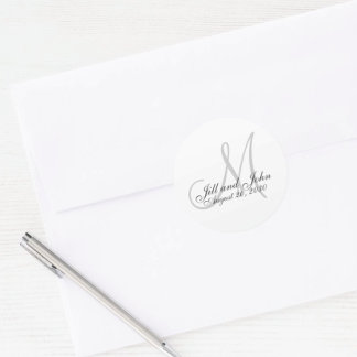 Monogram Wedding Favour Sticker