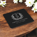 Monogram Wedding Floral Crest Elegant Square Paper Coaster<br><div class="desc">Add an elegant touch to your celebration with the Modern Monogram Wedding Crest Square Paper Coaster. Featuring a sophisticated monogram crest design, these coasters are perfect for weddings, engagement parties, or bridal showers. The stylish square shape and high-quality, absorbent paper protect surfaces while enhancing your decor. Personalize with your initials...</div>