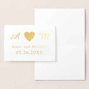 Monogram wedding foil card