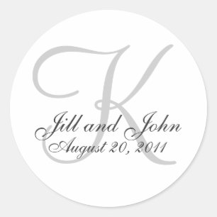 Monogram Wedding Initial Bride Groom Seal Sticker