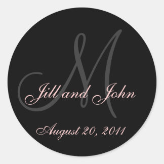 Monogram Wedding Initial Bride Groom Seal Sticker