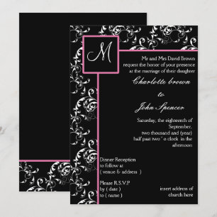 Monogram wedding Invitation