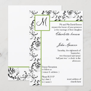 Monogram wedding Invitation