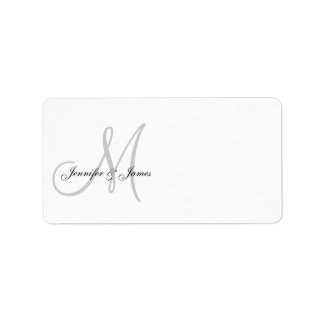 Monogram Wedding Invitation Address Labels