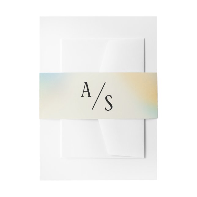 Monogram wedding invitation belly band (Front Example)
