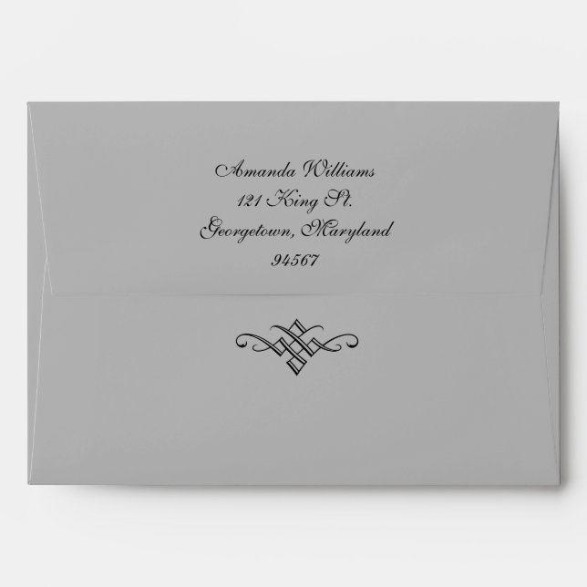 Monogram Wedding Invitation Envelope (Back (Top Flap))