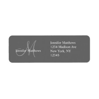 Monogram Wedding Invitation Return Address Label