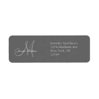 Monogram Wedding Invitation Return Address Labels