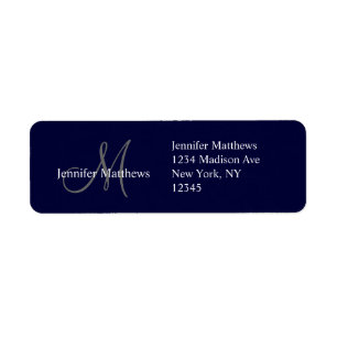 Monogram Wedding Invitation Return Address Labels