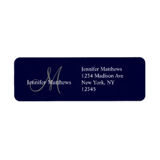 Monogram Wedding Invitation Return Address Labels