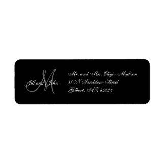 Monogram Wedding Invitation Return Address Labels